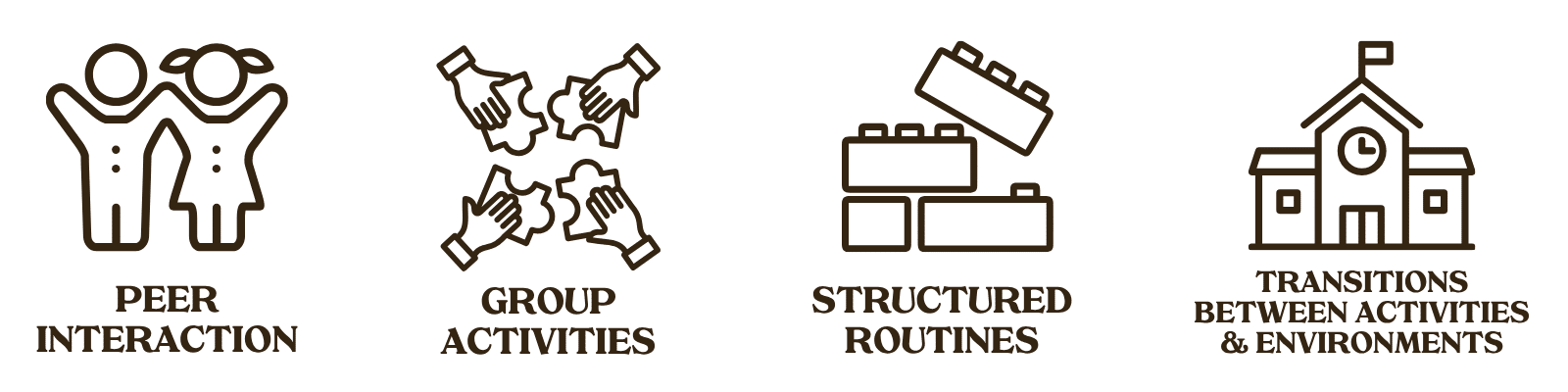 Two people with arms around each other, symbolizing peer interaction in a group setting.
